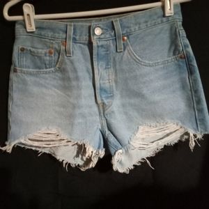 Levi's 501 destructed shorts